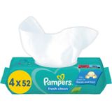 Pampers Fresh Clean Vochtige Reinigings Doekjes voor Kinderen voor Gevoelige Huid 4x52 st