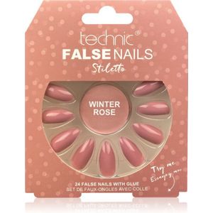 Technic Cosmetics False Nails Stiletto valse nagels Winter Rose 24 st
