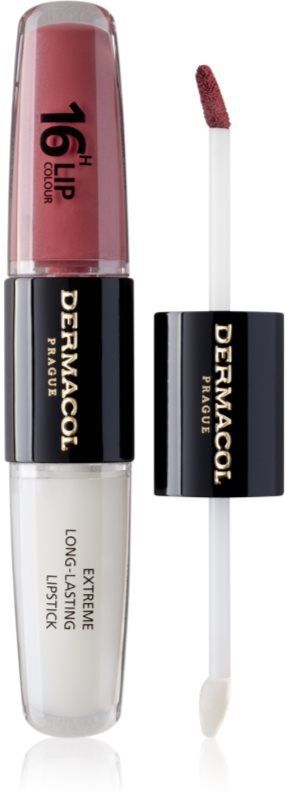 Dermacol 16H Lip Colour Langaanhoudende lippenstift en lipgloss Tint 12 Trouble Free 2x4 ml