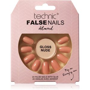 Technic Cosmetics False Nails Almond valse nagels Gloss Nude 24 st