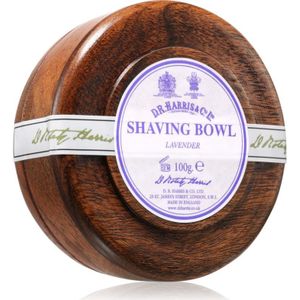 D.R. Harris - Scheerzeep - Lavendel - 100 g - Mahogany Houten Schaaltje