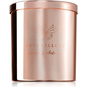 Crystallove Golden Scented Candle Citrine & White Tea geurkaars 220 g
