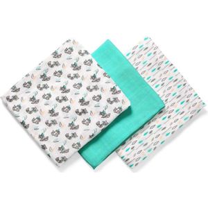 BabyOno Take Care Natural Diapers stoffen luiers 70 x 70 cm Turquoise 3 st