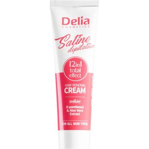 Delia Cosmetics Satine Depilation 12in1 Total Effect Ontharingscrème  voor Alle Huidtypen 100 ml