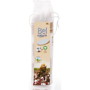 Bel Nature - Wattenschijfjes - Wit - 100% Biologisch Katoen - 70 Stuks