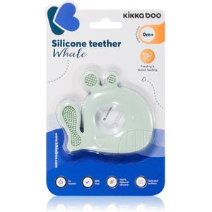 Kikkaboo Silicone Teether Whale bijtring Mint 1 st