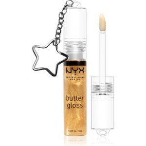 NYX Professional Makeup Butter Gloss Lipgloss (limited edition) Tint 25k Gold + Keychain 13 ml