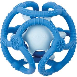 NATTOU Teether Silicone Ball 2 in 1 bijtring Blue 4 m+ 2 st