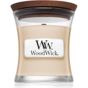 Woodwick Vanilla Bean geurkaars met een houten lont 85 gr