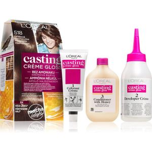 L’Oréal Paris Casting Creme Gloss Haarkleuring Tint 518 Hazelnut Macchiato 1 st