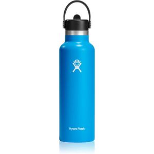 Hydro Flask Standard Mouth Straw Cap thermo drinkfles kleur Blue 621 ml