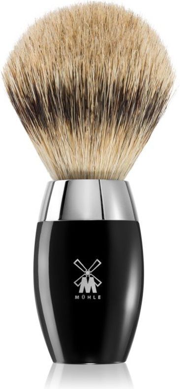 MÜHLE KOSMO Scheerkwast - Fijn Dassenhaar - Handvat Edelhars - Verchroomde Accenten