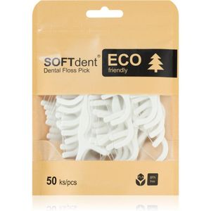 SOFTdent ECO Dental Floss Pick Dentale Tandenstokers met Flossdraad 50 st