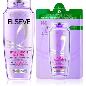 L’Oréal Paris - Elseve Hyaluron Plump - Hydraterende Shampoo - 400 ml + 250 ml