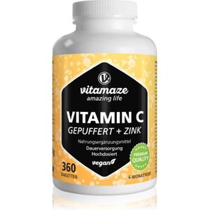 Vitamine C - Hoog Gedoseerd & Gebufferd - 1000 mg - 360 Tabletten - Veganistisch - Natuurlijk Voedingssupplement