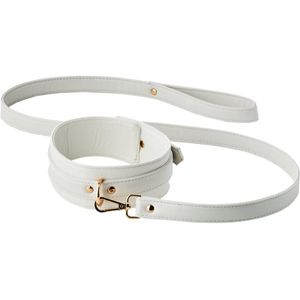 Dream Toys Blaze Elite halsband met riem white 106 cm