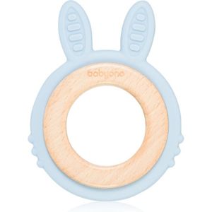 BabyOno Wooden & Silicone Teether bijtring Bunny 1 st