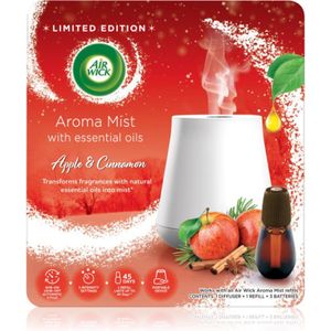 Air Wick Aroma Mist Magic Winter Apple & Cinnamon aroma diffuser met vulling + baterij White Difuser 20 ml