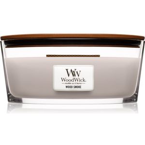 Woodwick Wood Smoke geurkaars met een houten lont (hearthwick) 453.6 gr