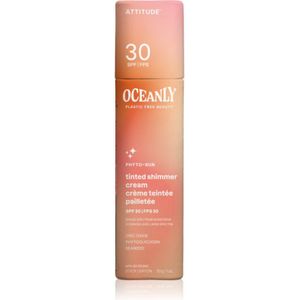 Attitude Oceanly Plastic Free Beauty toniserende, vochtinbrengende crème glimmend SPF 30 30 g