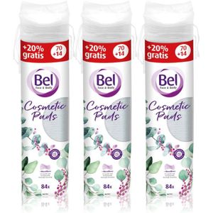 Bel Face & Body Make-up Remover Pads handige verpakking 3x84 st