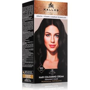 Kallos - Glow Lasting Cream Colour - Haarkleuring - Black - 60 ml