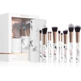 Zoë Ayla Makeup Brush Set Marble 10 Piece Penselen Set met Etui