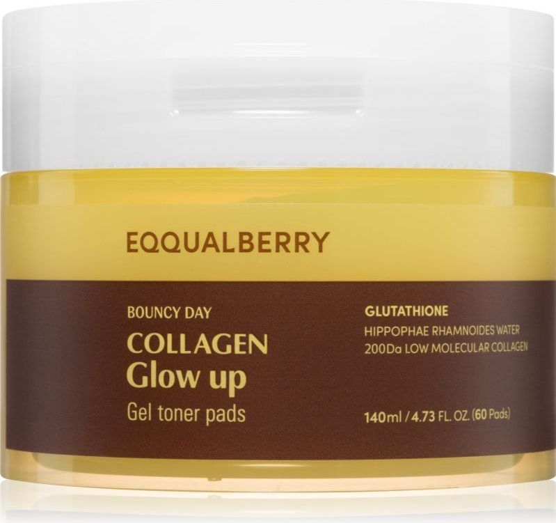EQQUALBERRY Collagen Glow Up Gel Toner Pads toner pads voor Stralende Huid 60 st