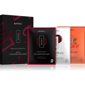 KORIKA - Korean Skin Care Routine - Set van 3 Sheet Masks - Anti-aging