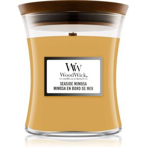 Woodwick Seaside Mimosa geurkaars met een houten lont 275 gr