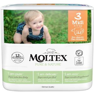 Moltex Pure & Nature Midi Size 3 eco-wegwerpluiers 4-9 kg 33 st