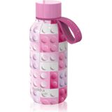 Quokka Solid Kids thermo drinkfles met lus Pink Bricks 330 ml