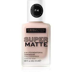 Revolution - Relove Super Matte Foundation - Matte Make-up - Tint F4 - 24 ml