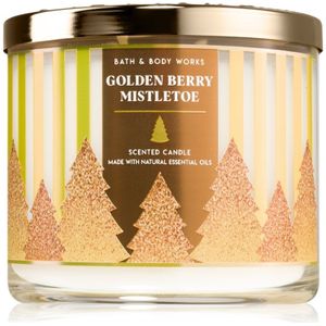 Bath & Body Works Golden Berry Mistletoe geurkaars 411 g