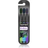 Biomed Black Charcoal tandenborstels Medium 3 st