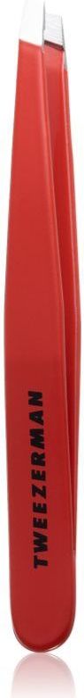 Tweezerman Studio Collection Stainless Steel Slant Pincet met Schuine Punten Signature Red 1 st