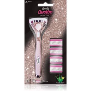 Wilkinson Sword Quattro for Women Rose Gold Dames Scheermes + Vervangende Bladen 4st. 1 st