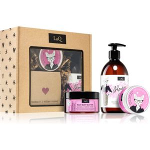 LaQ - Kitten Magnolia - Gift Set - Douchegel 500 ml - Lichaamsboter 200 ml - Schuim 100 ml