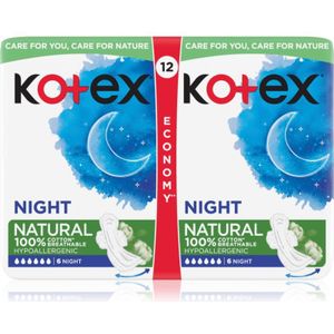 Kotex - Natural Night - Maandverband - 12 Stuks