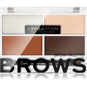 Makeup Revolution - Brow Palette - Wenkbrauw palette - Medium bruin - Mini 3.2G