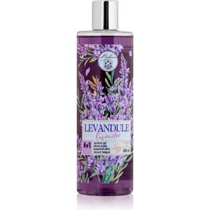 Bohemia Gifts & Cosmetics Flower Line Lavender reinigingsgel voor lichaam en haar 4in1 400 ml