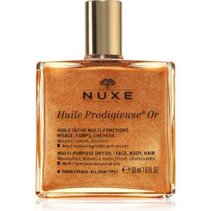 Nuxe Huile Prodigieuse Or Multifunctionele droog olie met glitters voor Gezicht, Lichaam en Haar 50 ml