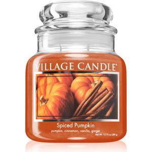 Village Candle Spiced Pumpkin geurkaars (Glass Lid) 389 gr