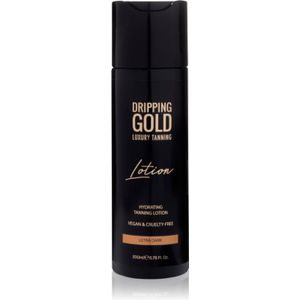 Dripping Gold Luxury Tanning Lotion Hydraterende Zelfbruinings Melk voor Intensieve Bruining Tint Ultra Dark 200 ml