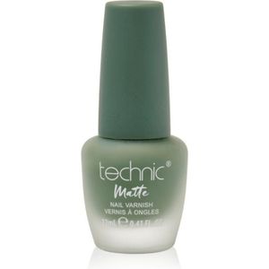 Technic Cosmetics Matte Nail Varnish Langaanhoudende Nagellak met Matterend Effect Tint Green Whit Envy 12 ml