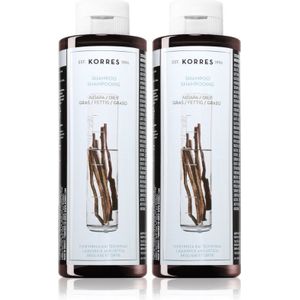 Korres Liquorice and Urtica Shampoo voor Vet Haar handige verpakking