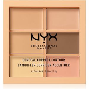 NYX Professional Makeup Conceal. Correct. Contour contour- en concealerpalette Tint 01 Light 6 x 1.5 gr