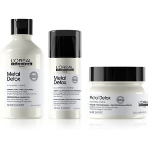 L’Oréal Professionnel - Serie Expert Metal Detox - Haarverzorgingsset - Gekleurd en Beschadigd Haar - 300 ml Shampoo, 250 ml Masker, 100 ml Crème