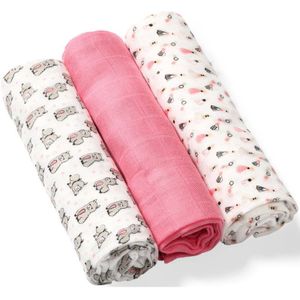BabyOno Take Care Natural Diapers stoffen luiers 70 x 70 cm Pink 3 st