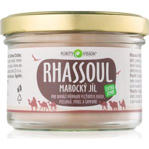 Purity Vision Rhassoul Marokkaanse Klei voor de bereiding van gezichtsmaskers, peelings, zepen en shampoos 200 gr